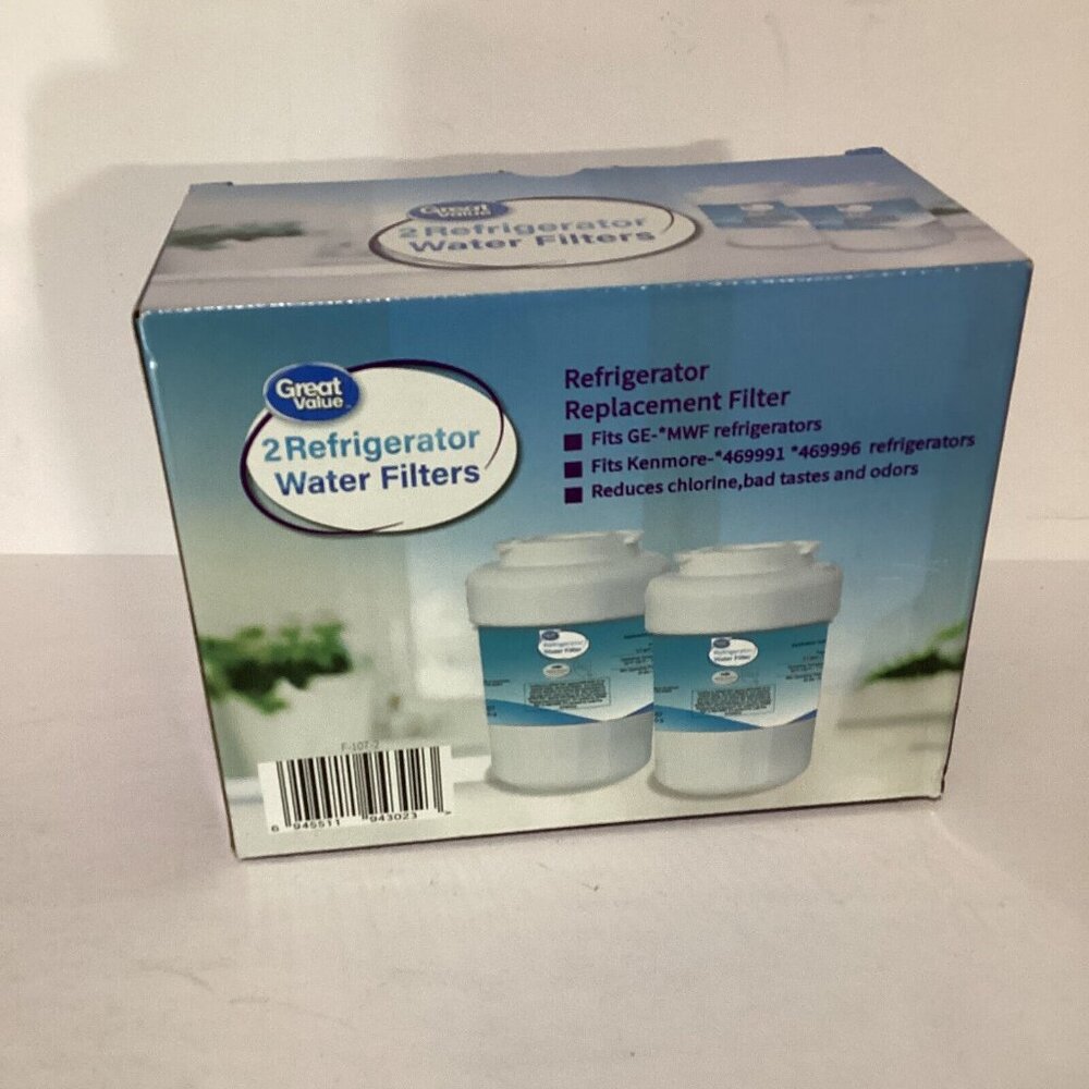 Great Value F-107-2 Refrigerator Water Filters Two Pack GE & Kenmore Brand New